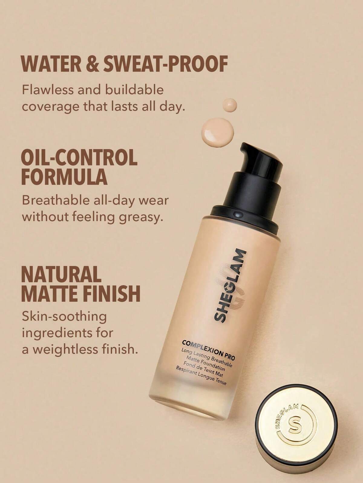 💄 SHEGLAM Complexion Pro Long Lasting Matte Foundation