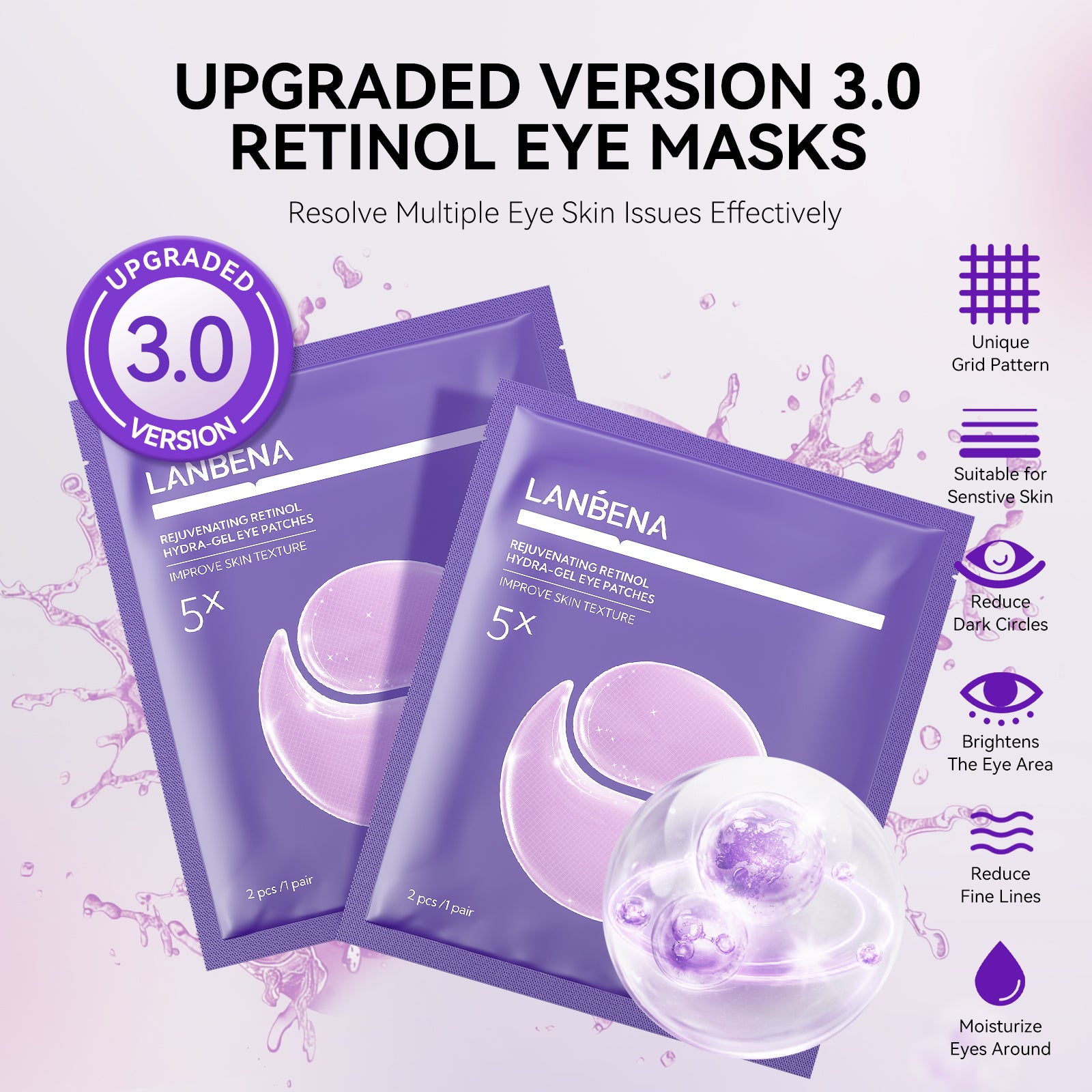 👁️ Premium Retinol Eye Sheet - Brightening Treatment
