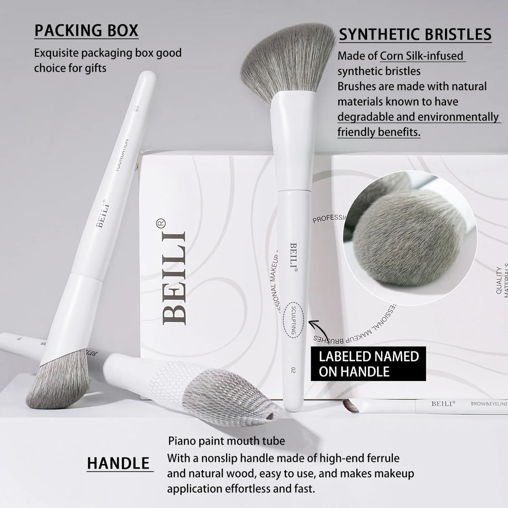 12-Piece Vegan Luxury Makeup Brushes Set