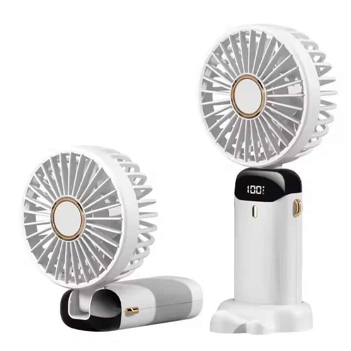 Mini Portable Handheld Fan Foldable Neck Hanging Fans 5 Speed