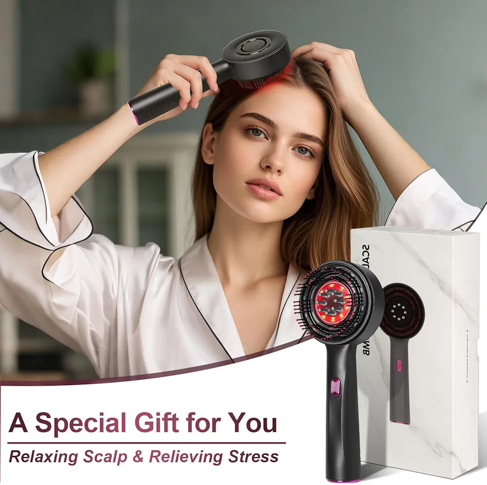 Laser Therapy Hair Growth Comb – Electric Scalp Massager & Hair Oil Applicator Waterproof