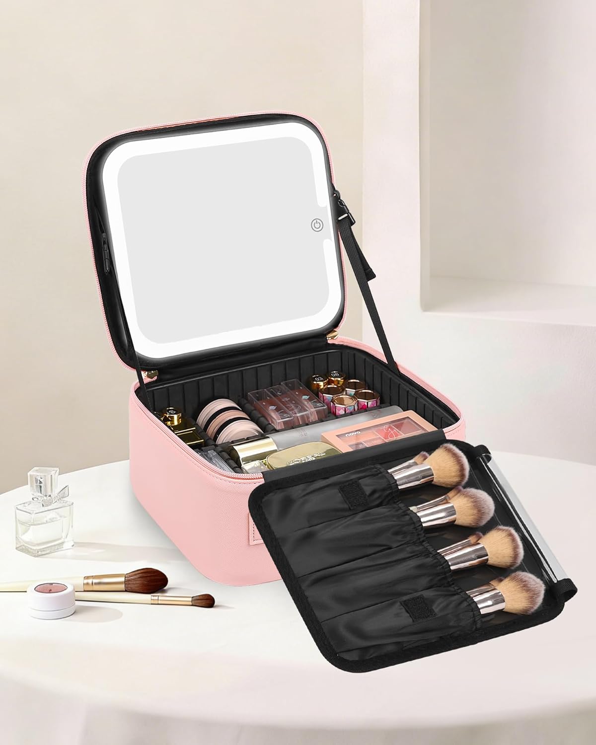 Makeup Bag with Mirror & Light