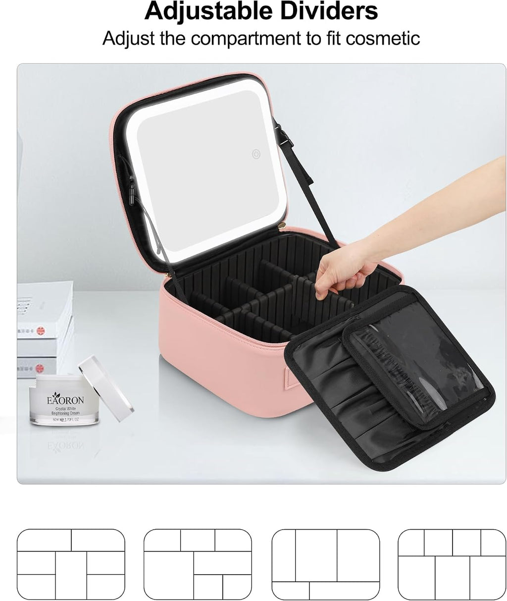Makeup Bag with Mirror & Light