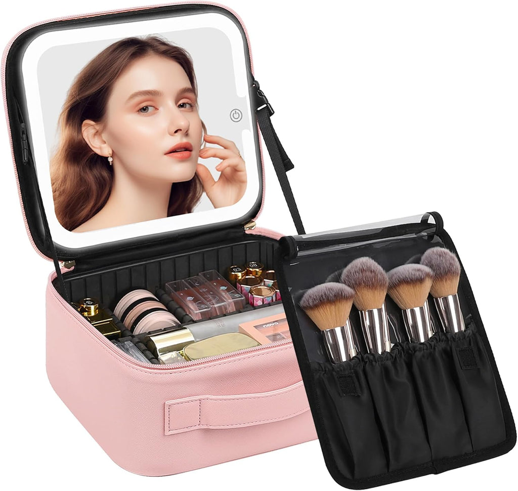 Makeup Bag with Mirror & Light