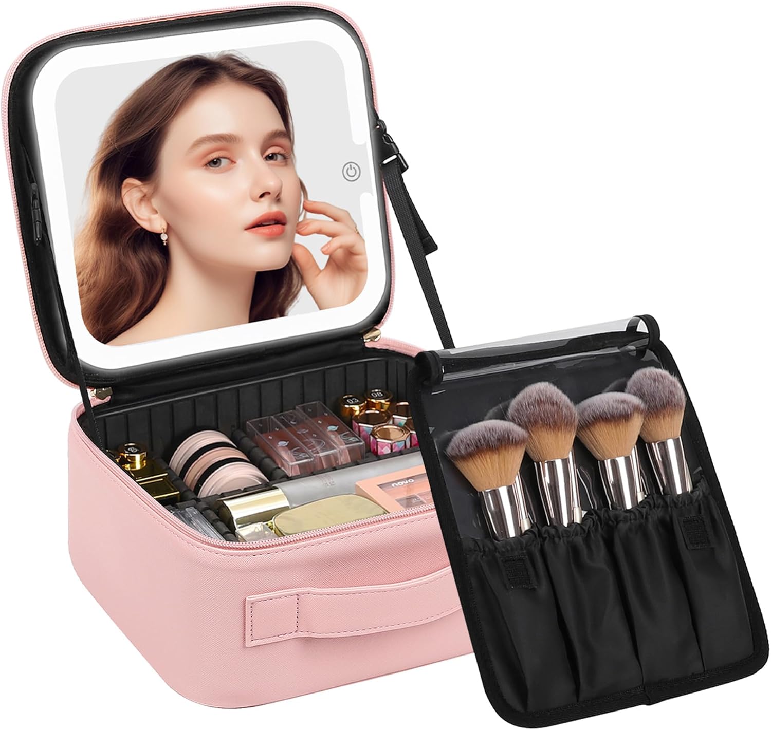 Makeup Bag with Mirror & Light