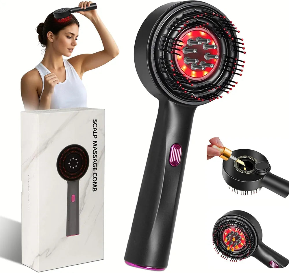 Laser Therapy Hair Growth Comb – Electric Scalp Massager & Hair Oil Applicator Waterproof
